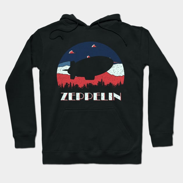 Zeppelin - Distressed Retro Design Hoodie by Fusti